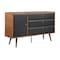 Armen Living Coco Rustic Oak Wood and Faux Leather Dresser LCCODRBAL - alternate 4